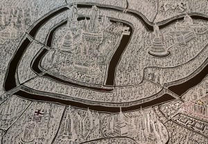 Ecumenopolis 3, 2023, Paint pens on paper.