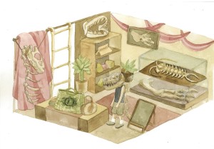 Dinosaur Shop, 2023, Gouache