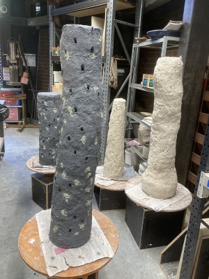 Work In Progress shots of The Last Blast: A Forest of Seduction and Fear, 2023, Hand built ceramics