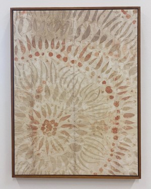 Cotton Chronicles: Echoes of the Cumberland Plain Woodland, 2024, Eco Prints on Cotton Fabric, Framed in Eucalyptus Grandis Wood