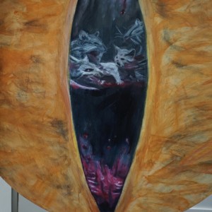 The Heterotopias, 2024, Acrylic and soft pastels on wooden panel