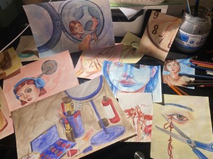 But What If..., 2024, Watercolour and coloured pencil