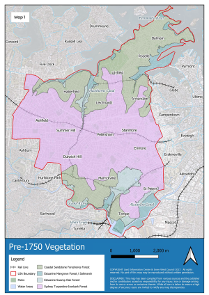 Ecology map of Inner West Council LGA, 2024, Reproduced with permission from Inner West Council