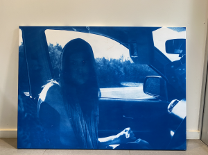 One Road, 2024, Incyanotype on cotton poplin