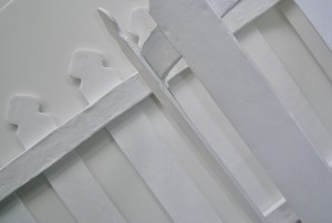 Perimeter [verb], 2025. Wire, paper clay, plaster, paint. 