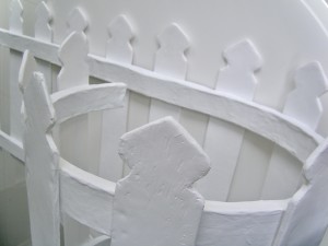 Perimeter [verb], 2025. Wire, paper clay, plaster, paint. 