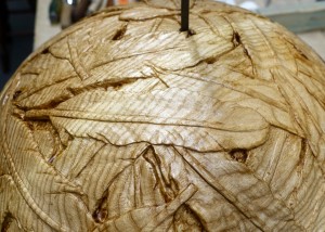 ORBĪTŌRUM. American ash, furniture wax, steel, cello rosin. 