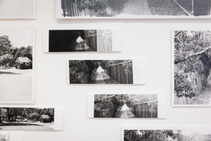 Paige Rodman, Yesterday, Today, Tomorrow - test hanging/ in progress, 2025. 